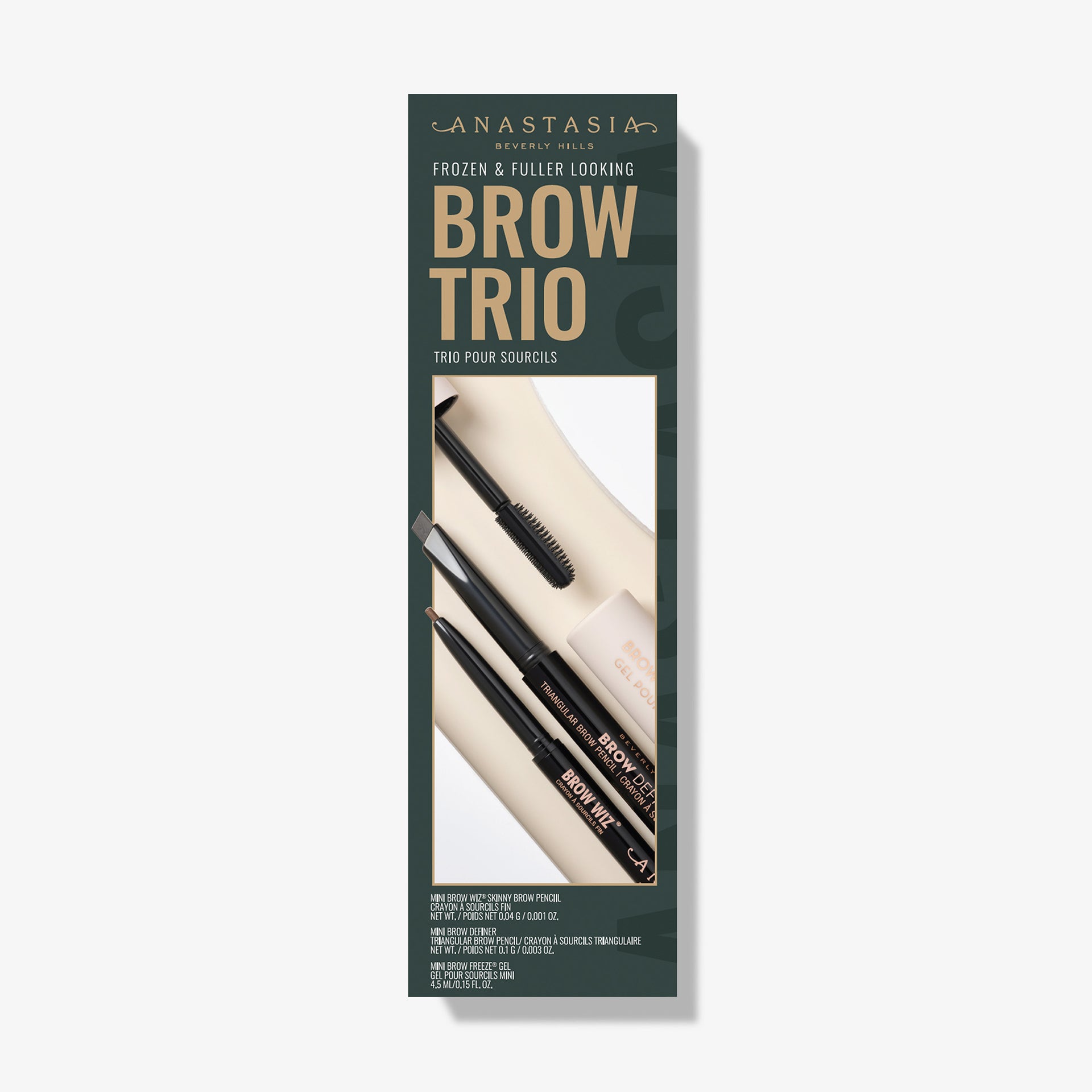 Soft Brown | Frozen & Fuller Looking Brow Trio - Product Carton Soft Brown