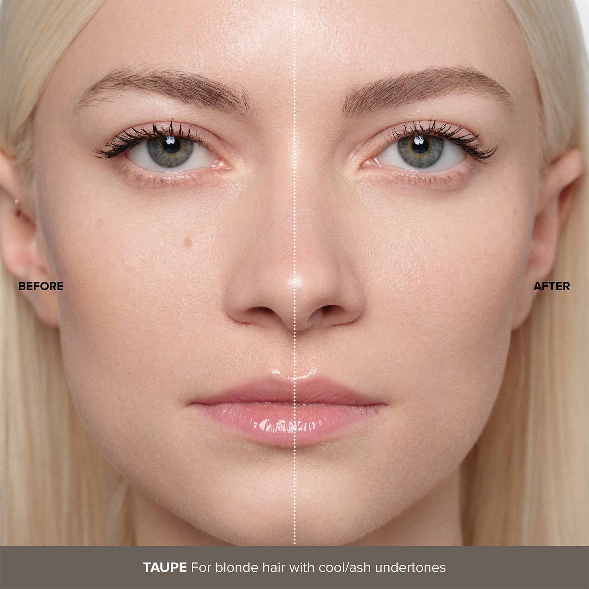 Taupe | Deluxe Mini Volumizing Tinted Brow Gel - Before & After Image