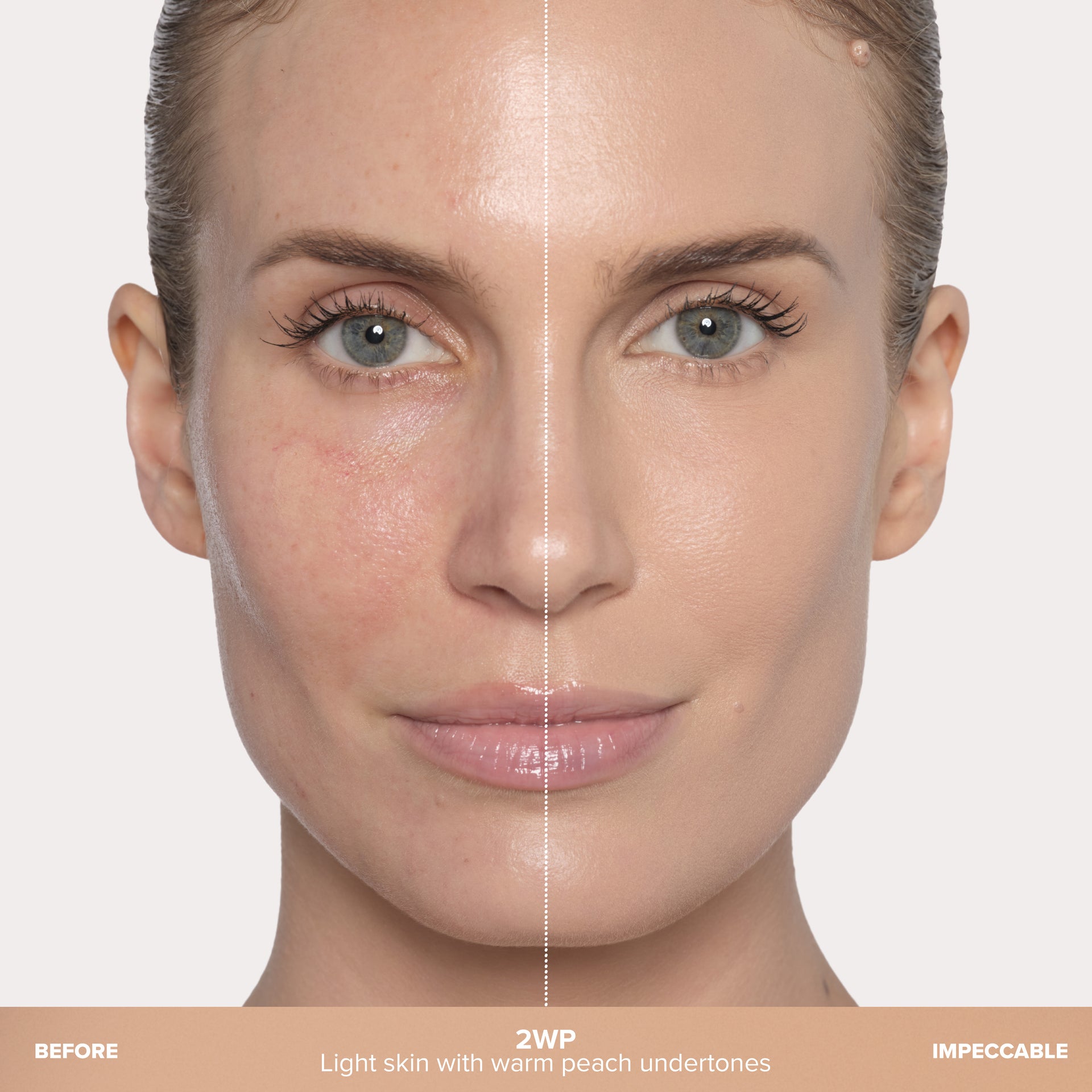 2WP | Impeccable Blurring Second-Skin Matte Foundation Before & After